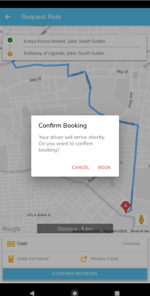 Booking confirmation